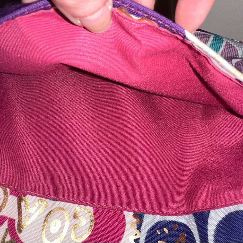 Coach Poppy Medium Gold Tote Bag with Vibrant Design - Picture 10 of 15